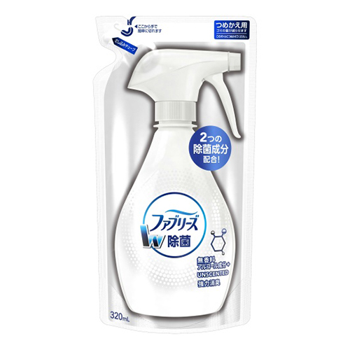[只限店取] P&G Febreze 風倍清 99.9% 織物雙倍除菌消臭噴霧 320ml 無香 酒精 補充裝 162-0809